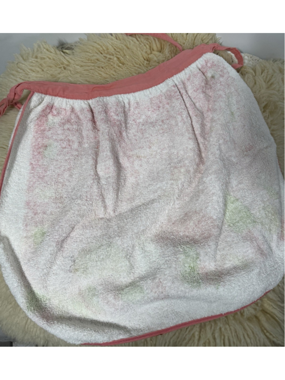 Vintage Pink Terry Cloth Mushroom Apron Forest Fancies Merry Mushroom Cottage - Picture 6 of 7